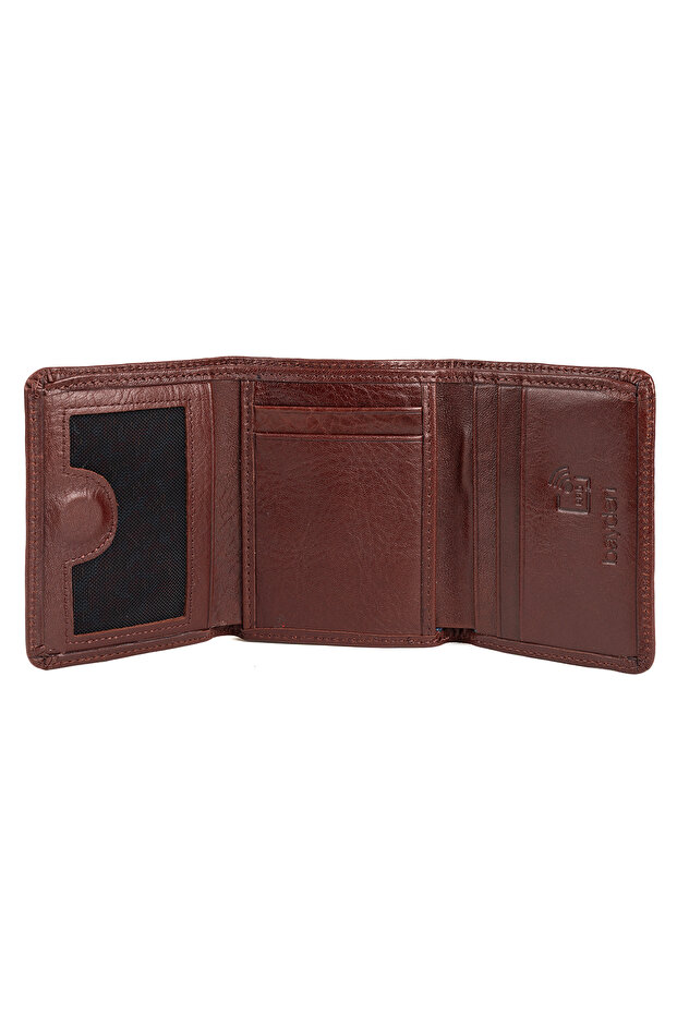 Olis Men's Genuine Leather Rfid Protected Magnet Closure Card Holder Wallet