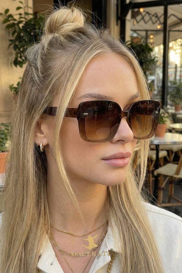 Miaw Women's Square Ultra Light Uv400 Filtered Sunglasses