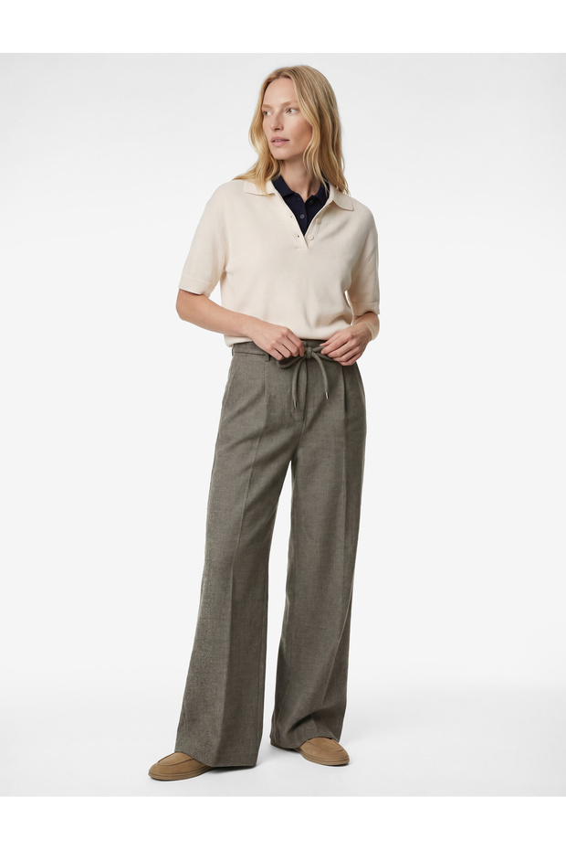 Tied Detail Wide Leg Pocket Pants