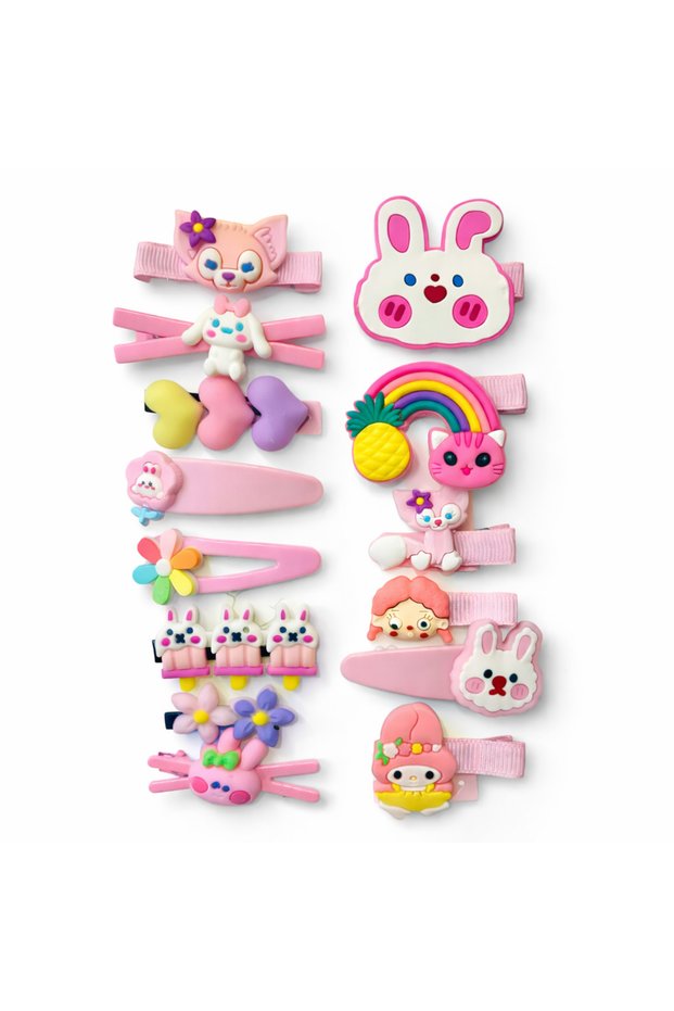 14-Piece Girls' & Baby Hair Clips/Clips/Buckle Set – Assorted Hair Accessories