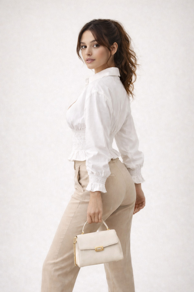 GİPELİ BEYAZ GÖMLEK - 3