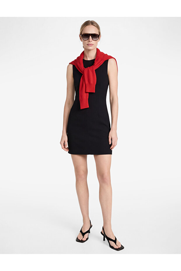 Sleeveless Crew Neck A-Line Mini Dress