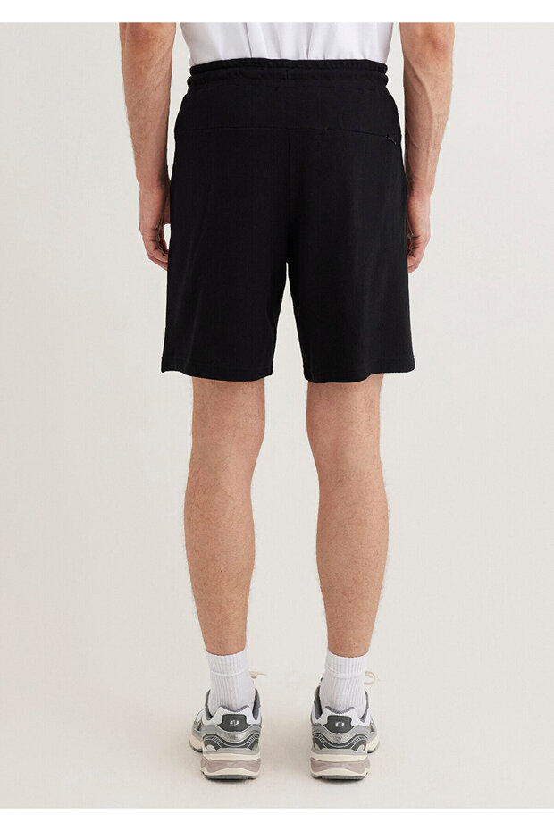 Siyah Örme Şort 066694-900 - 4