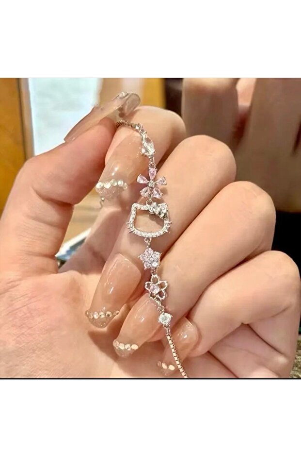 HELLO KITTY KOLYE BİLEKLİK SETİ ÇELİK - 3