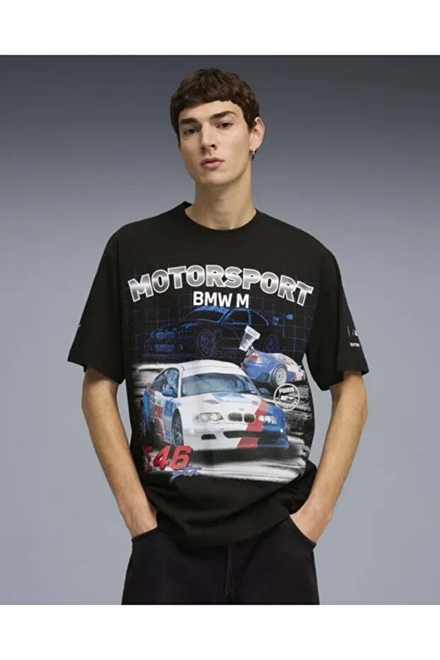 634888 BMW MMS Sportswear Grphc Tee Tişört Erkek T-Shirt SİYAH - 3