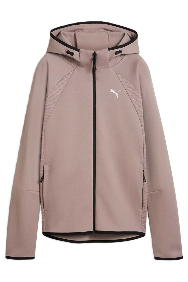 Evostrıpe Full-Zip Hoodie Dk 691898 Eşofman Üstü Kadın Ceket PUDRA - 1