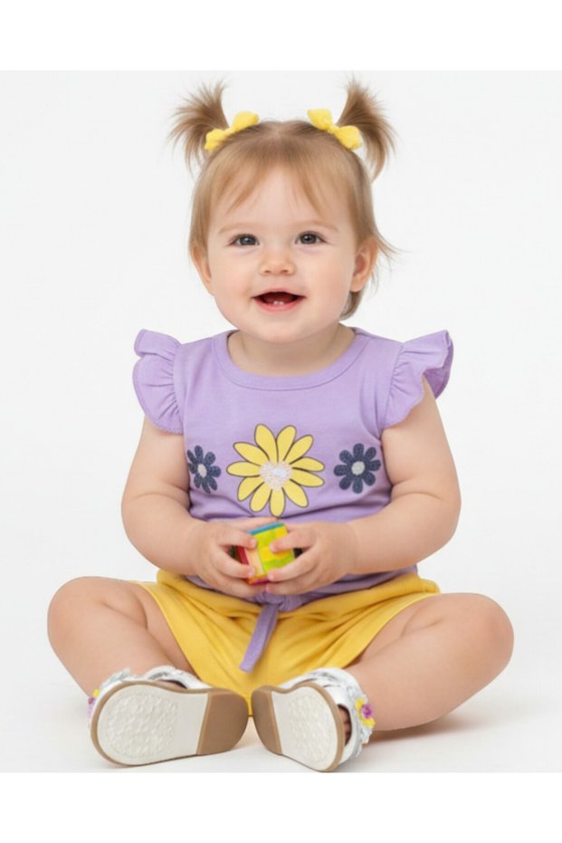 Baby girl summer flower printed short skirt 6-9-12-18-24 months baby set