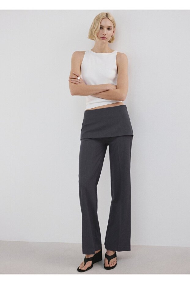 Etek detaylı pantolon - 2