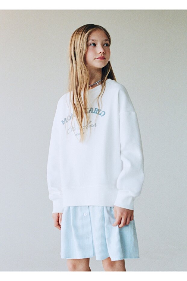 Mesajlı sweatshirt elbise - 3