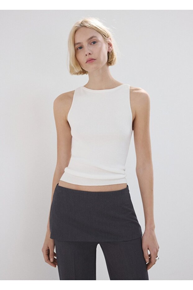 Etek detaylı pantolon - 7