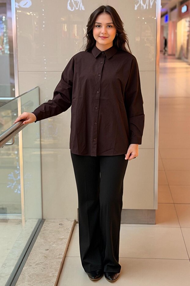 Casual Basic Cotton Gömlek - 4