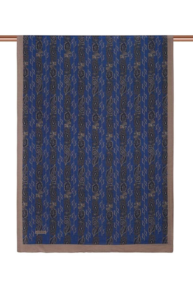 Monogram Desenli Tenzel Şal - 1