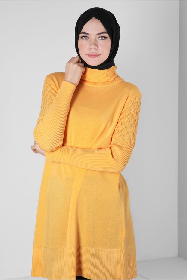 THROAT COLLAR KNIT TUNIC 44006