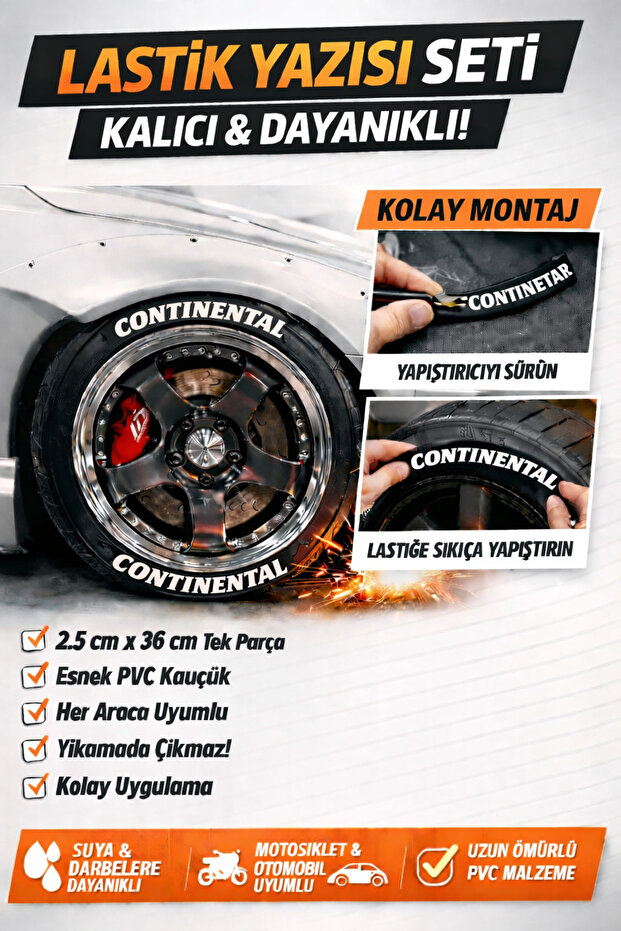 Pvc Rubber 4 Pieces Continental Tire Lettering