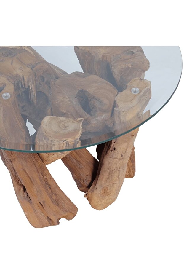 Solid teak coffee table, 60 cm - 6