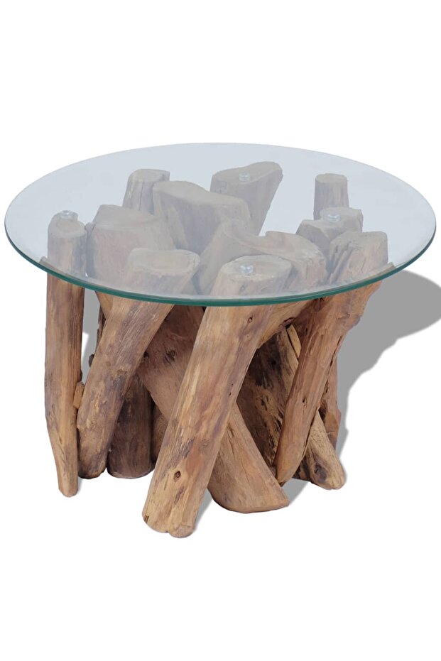 Solid teak coffee table, 60 cm - 1