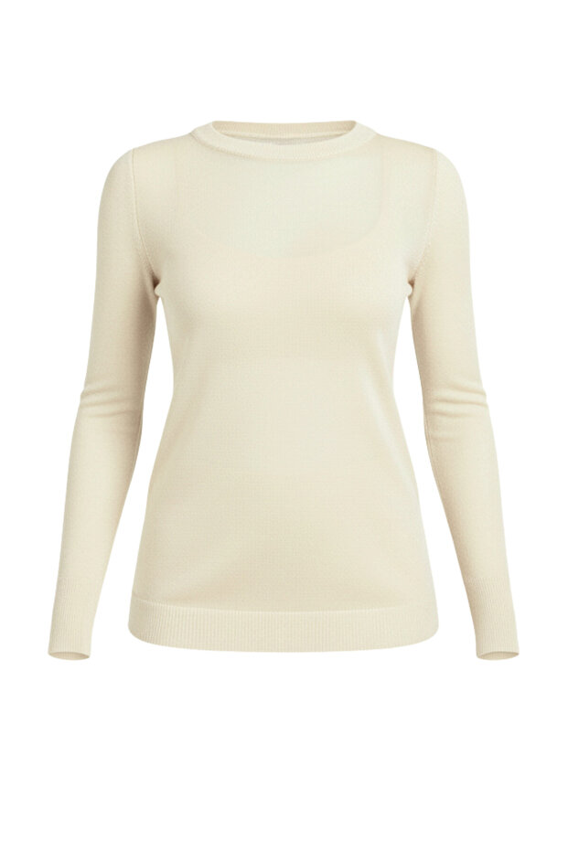 Transparent Fit Knitwear Sweater Women's Ecru