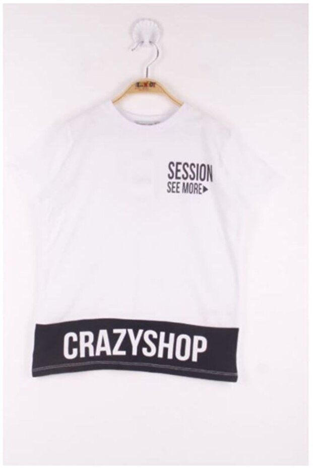 Boy's Printed Crew Neck Short Sleeve T-Shirt - Color Block