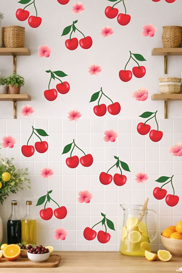 ملصق حائط بنمط الكرز - 1
