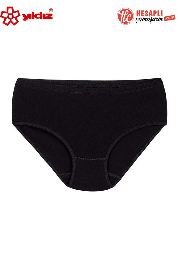 3581 Women's Black 100% Cotton Piped High Waist Bato Panties