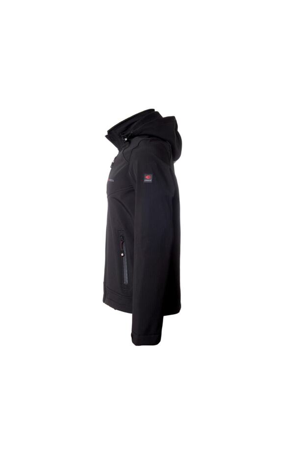 Erkek Siyah Kapüşonlu Softshell Ceket - 2
