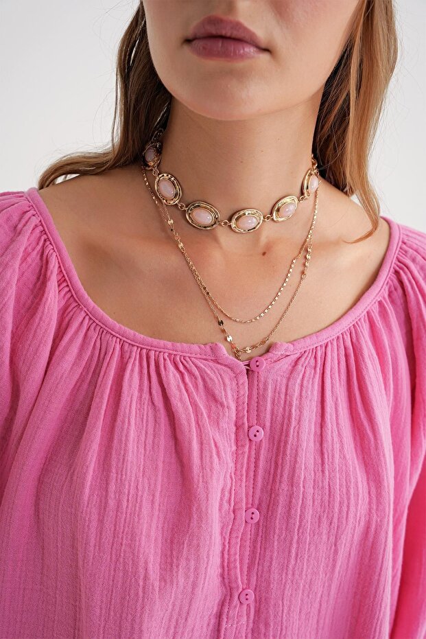 Mixray button muslin blouse - 4