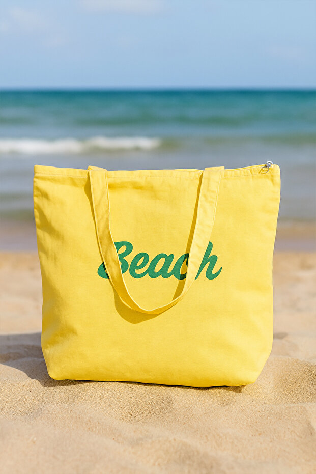 Beach Baskılı Omuz Çantası - 2
