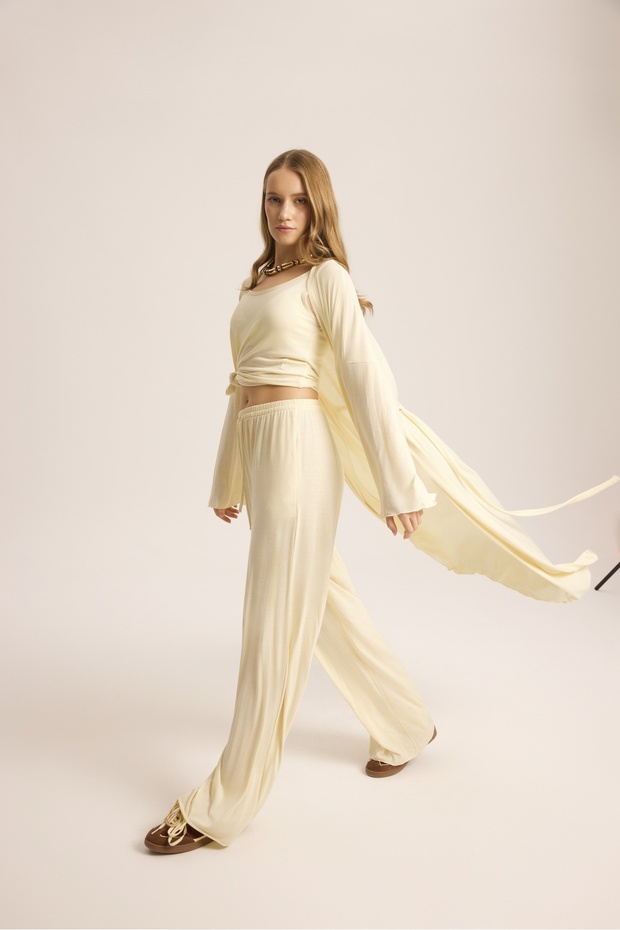 Raina Sarı Kimono Basic Üçlü Takım - 3