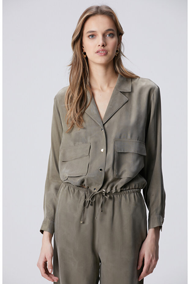 Haki Cupro Gömlek - 4