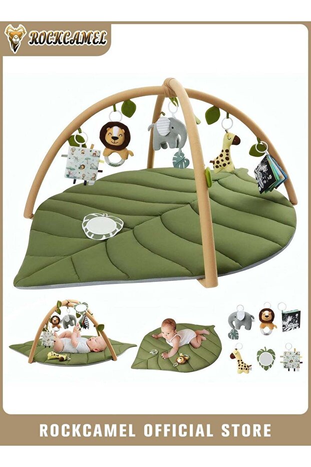 New Baby Play Gym & Activity Mat,Infant Activity Center with 6 Detachable Toys