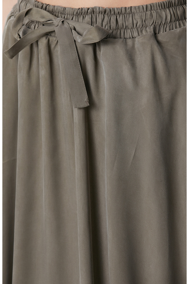 Haki Maksi Cupro Etek - 5