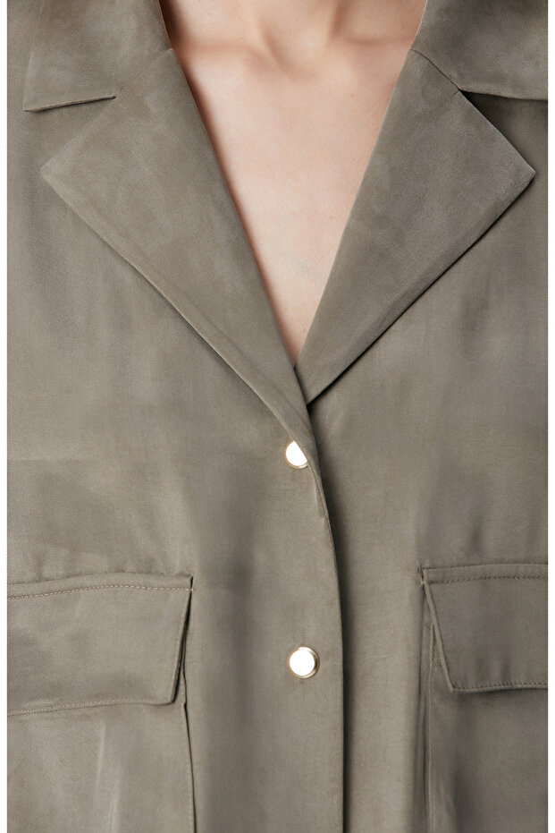 Haki Cupro Gömlek - 6