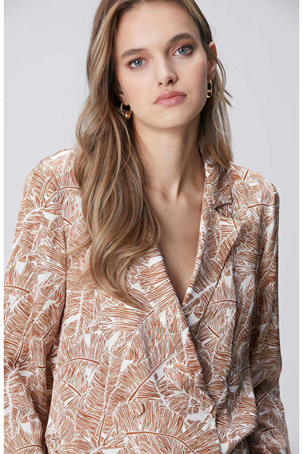 Tarçın Desenli Gömlek - 2