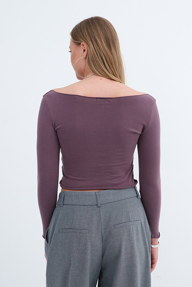 Uzun Kollu Basic Bluz B1846 - 6