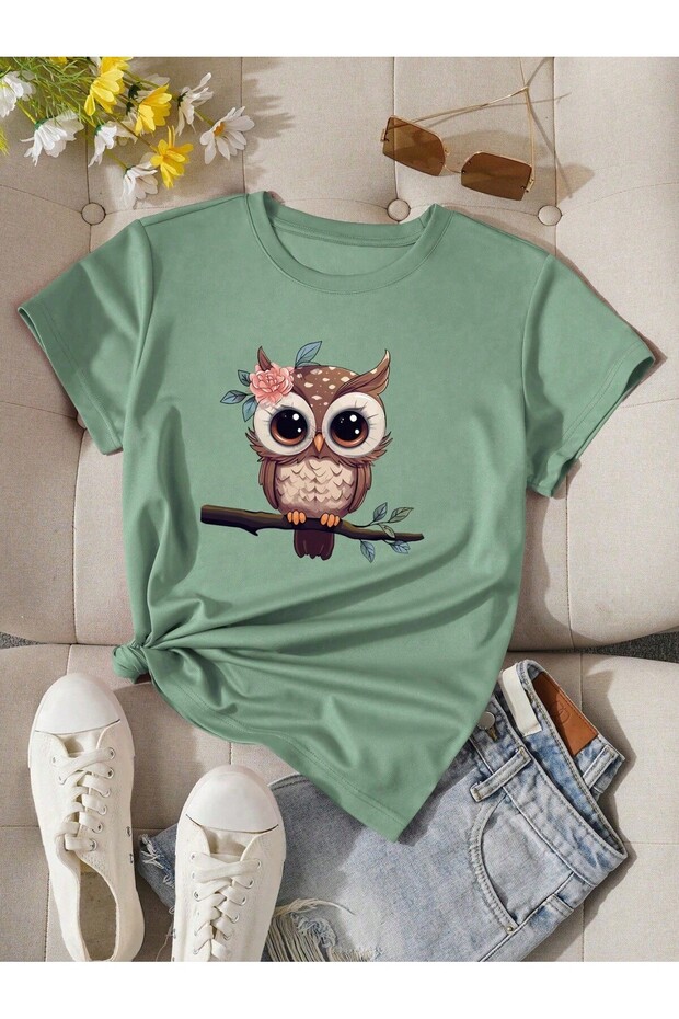 Owl Print, Women's T-Shirt T-Shirt