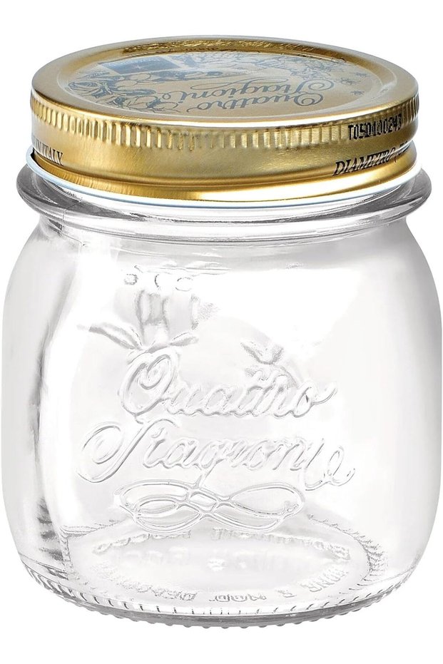 Quattro Stagioni Small Glass Mason Jars 8.5 Ounce Mini Jars 1-Pack