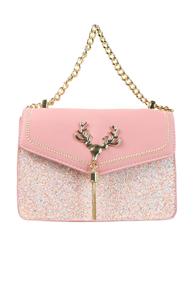 Women Pink Glitter Envelope Sling Bag