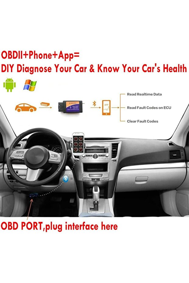 OBD II 327 ELM Bluetooth Modified Switch Canbus Diagnostic Code Reader Scanner - 2