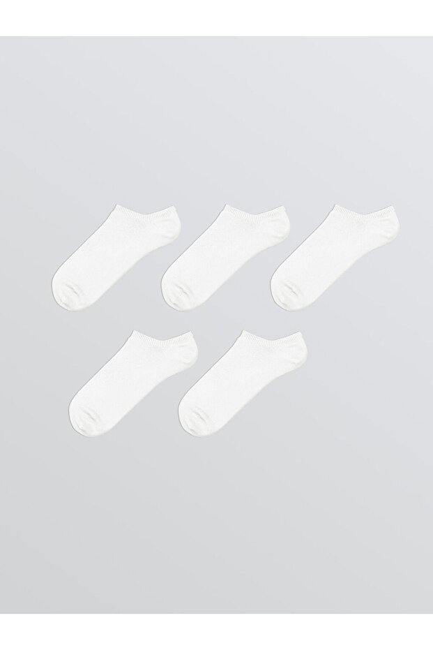 White Men's Bamboo Sneakers Socks 5-Pack