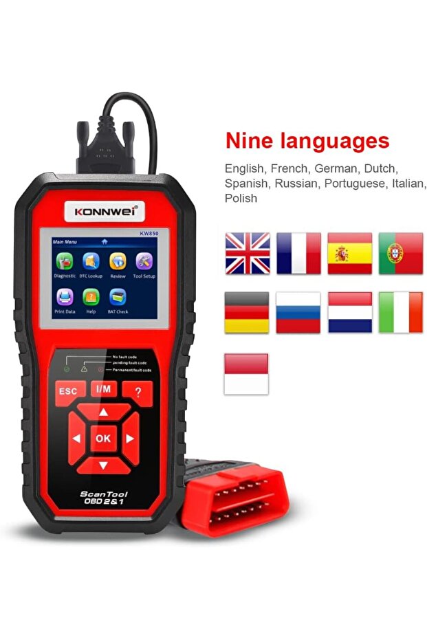 KONNWEI Professional OBD2 Scanner Code Reader OBD II Auto Diagnostic Code Scanner OBD EOBD Check Eng - 8