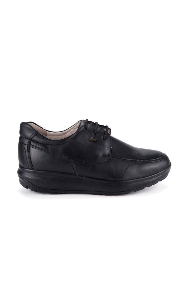 10002 Genuine Leather Black Lace-Up Orthopedic Diabetic Thick Sole Men's Shoes