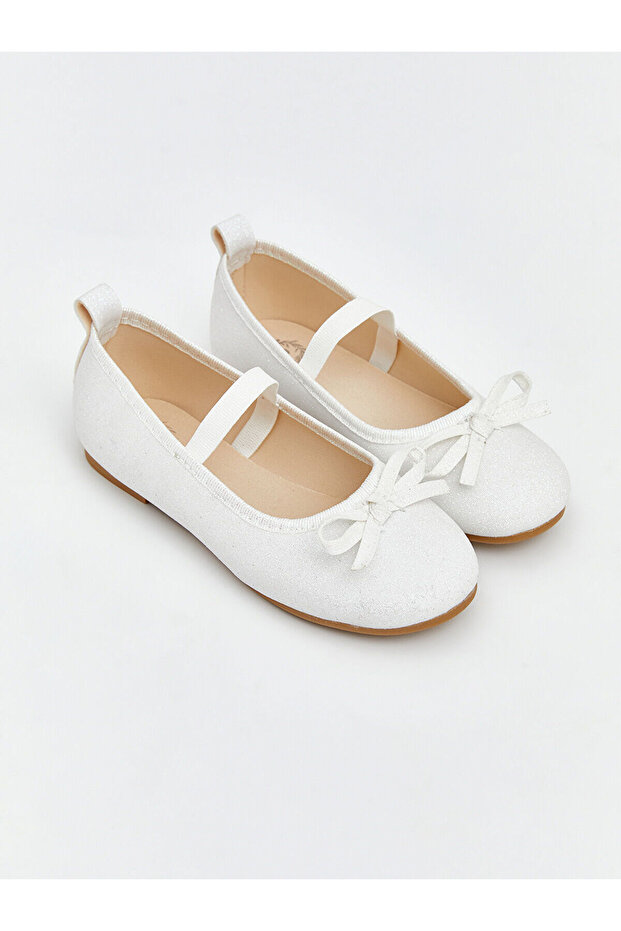 M&B Collection White Glittery Girl Child Ballet Flats