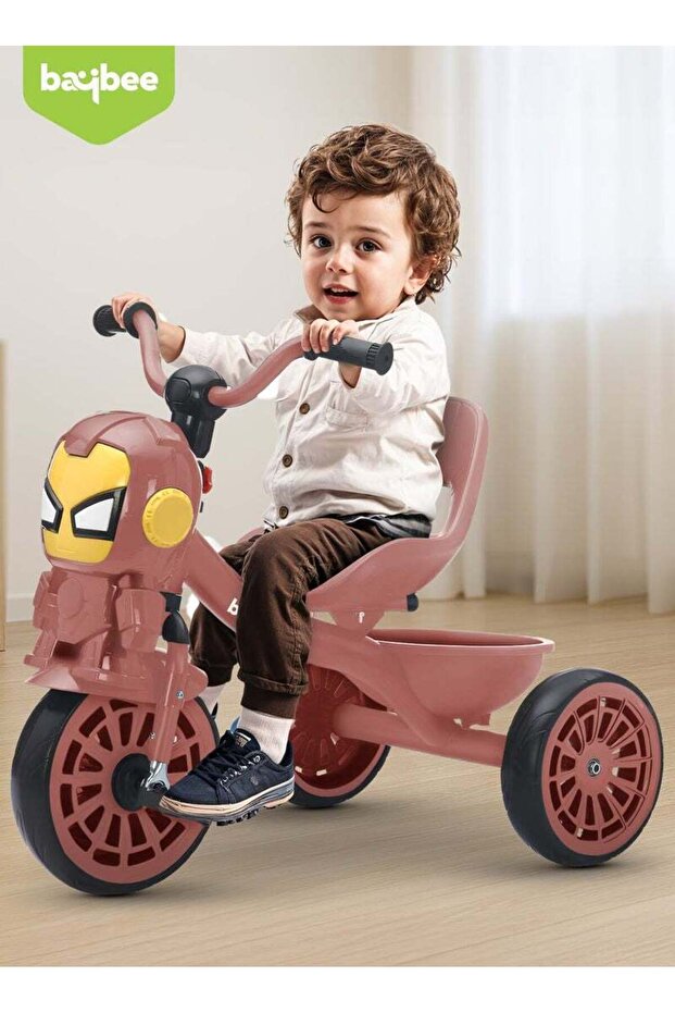 Baby Tricycle for Kids, Smart Plug n Play Kids Cycle with Music, Light, & Storage Baskets (Pink)