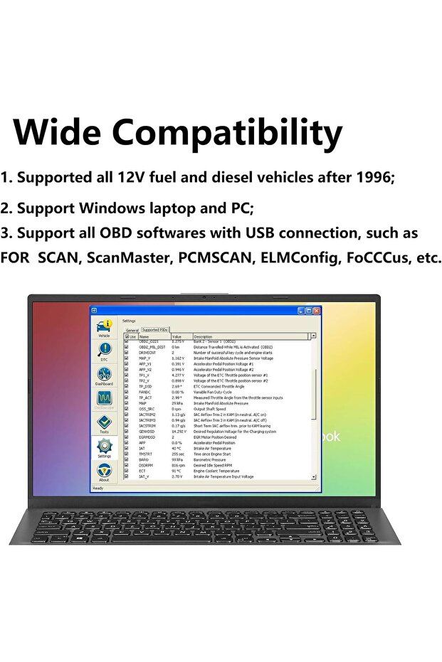 محول USB ELM327، ماسح ضوئي OBD2 لنظام التشغيل Windows مزود بشريحة V1.5، قارئ أكواد تشخيص الأعطال - 4