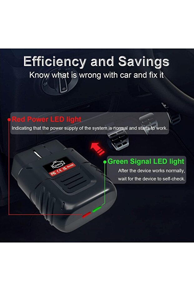 جهاز فحص أعطال السيارات بتقنية البلوتوث، أداة تشخيص أعطال السيارات، قارئ رموز أعطال السيارات OBD2 لاسلكي - 6
