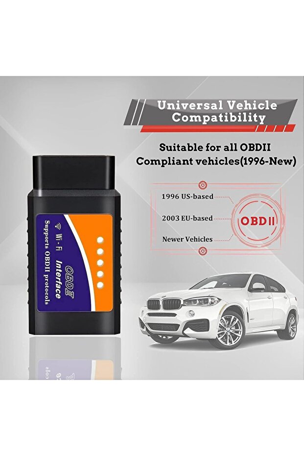 محول قارئ رموز أعطال محرك السيارة LJPXHHU بتقنية الواي فاي OBD2 لأجهزة iPhone وiOS وAndroid وWindows - 4