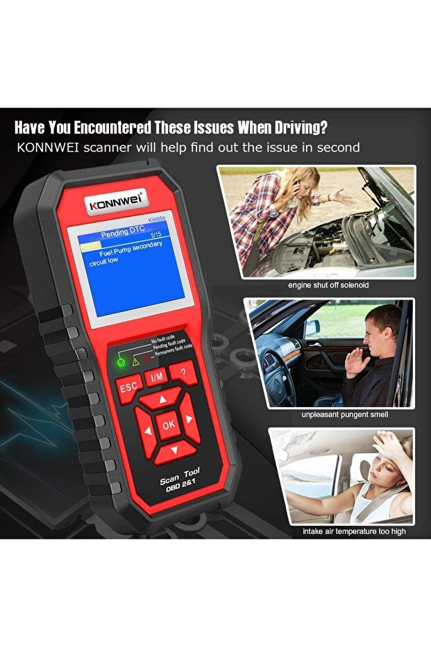 KONNWEI Professional OBD2 Scanner Code Reader OBD II Auto Diagnostic Code Scanner OBD EOBD Check Eng - 4