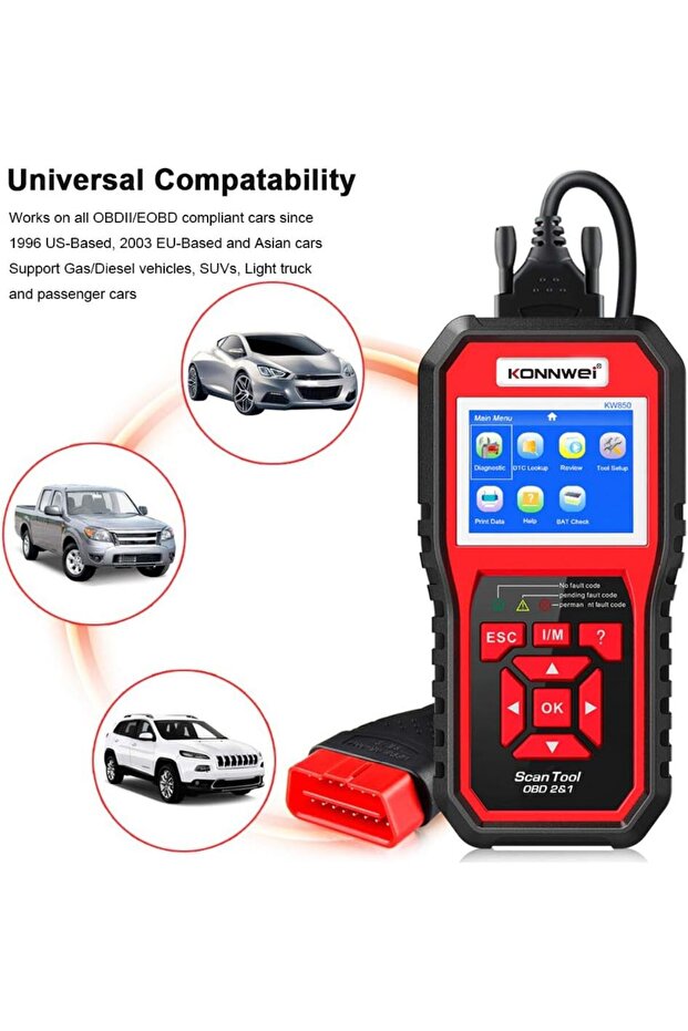 KONNWEI Professional OBD2 Scanner Code Reader OBD II Auto Diagnostic Code Scanner OBD EOBD Check Eng - 7