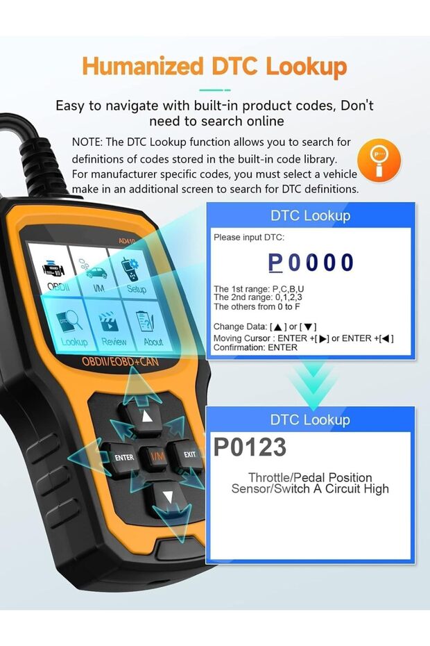 Enhanced OBD2 Scanner Diagnostic Tool, Vehicle Code Reader for Check Engine Light, OBDII Scan Tool f - 6