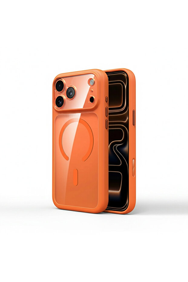 Magnetic Cover For iPhone 17 Pro Case, Compatible with MagSafe - Orange
